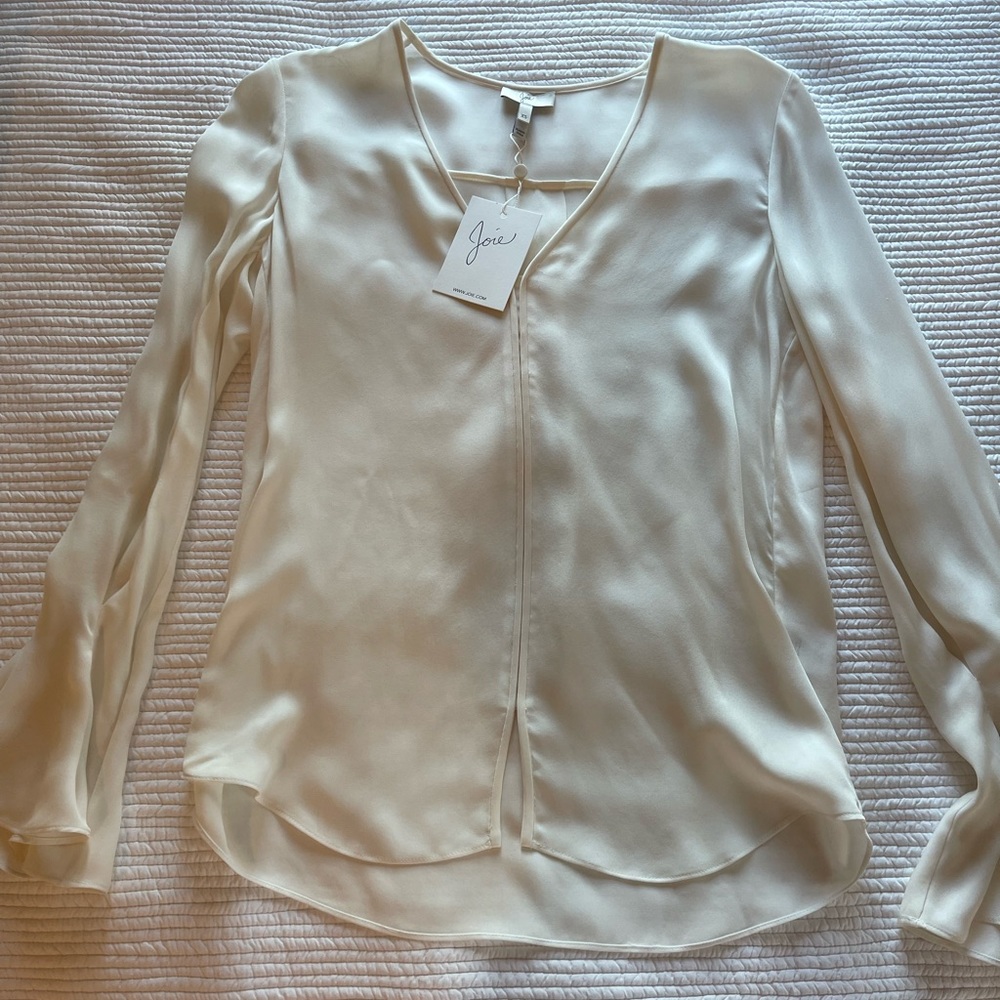 JOIE Off White Silk Blouse